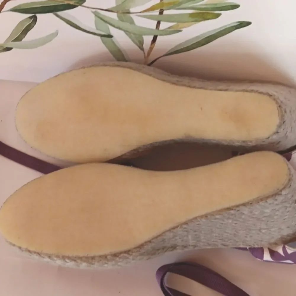 Boden Fabric Floral Wedge Espadrilles